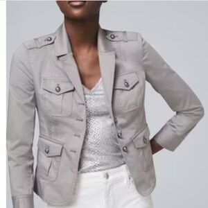 WHBM - NWT - cropped military jacket in the color mercury! 🩶